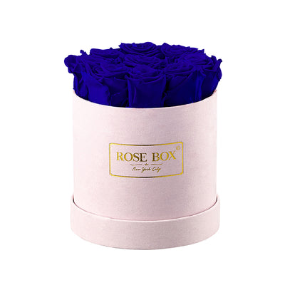 Small Pink Box with Night Blue Roses
