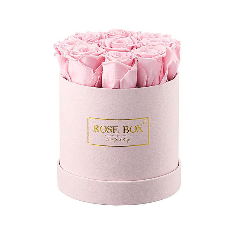 Small Pink Box with Light Pink Roses