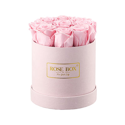 Small Pink Box with Light Pink Roses