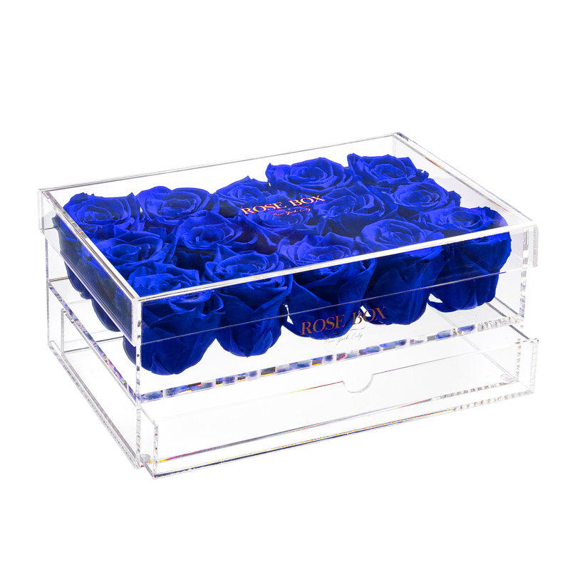 15 Night Blue Roses Jewelry Box