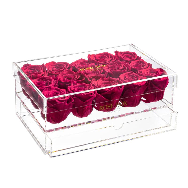 15 Ruby Pink Roses Jewelry Box
