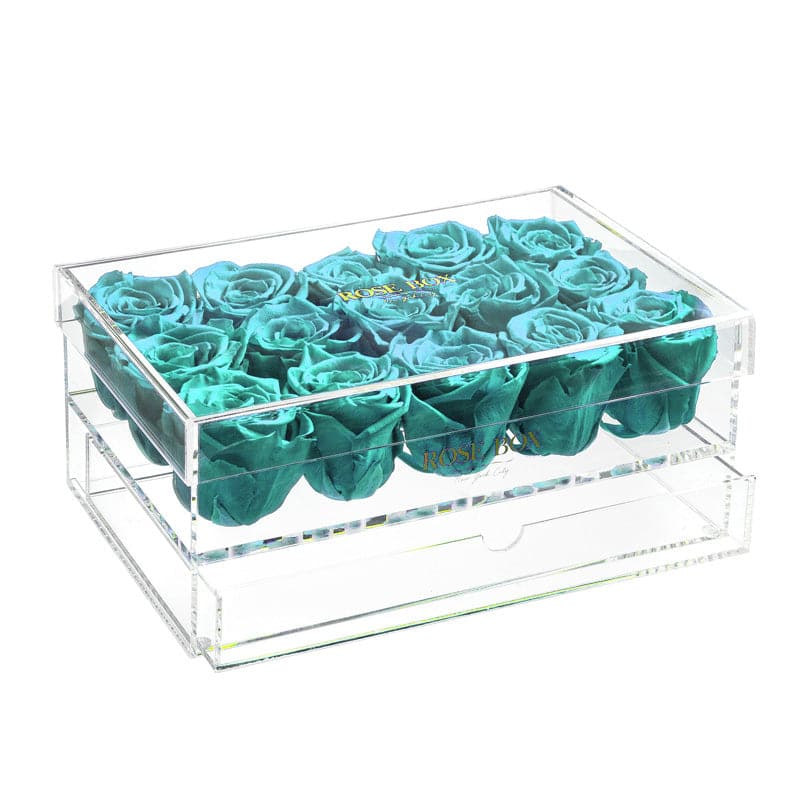 15 Turquoise Roses Jewelry Box (Voucher Special)