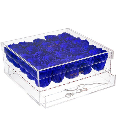 25 Night Blue Roses Jewelry Box