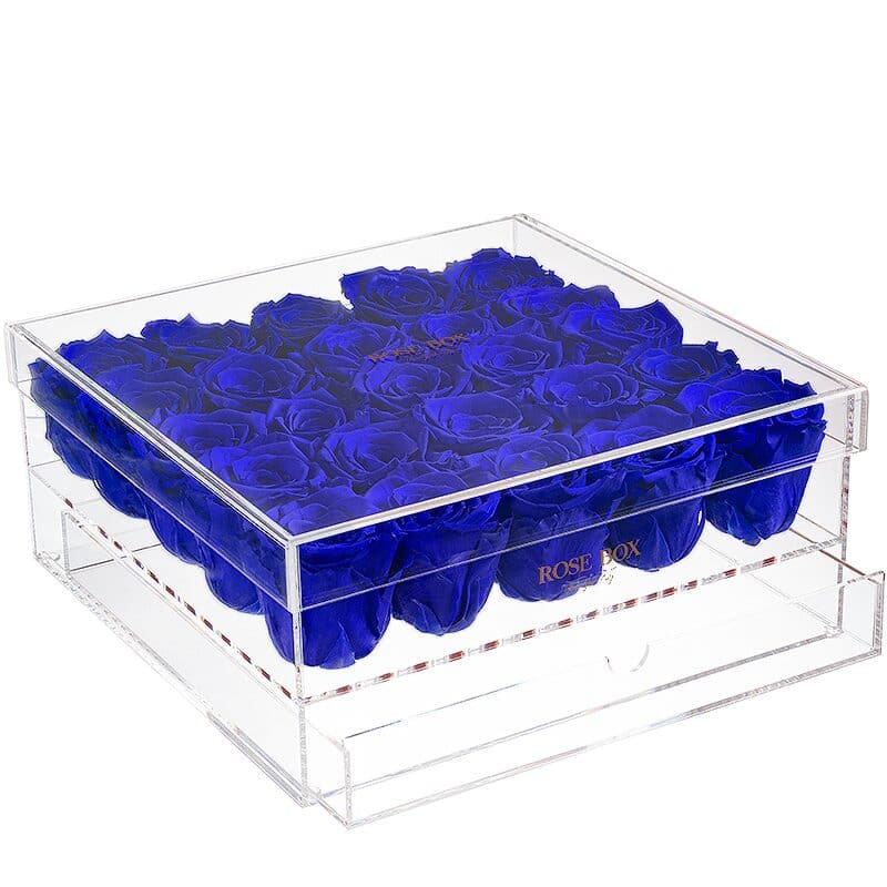 25 Night Blue Roses Jewelry Box