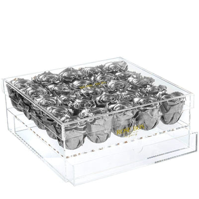 25 Silver Roses Jewelry Box