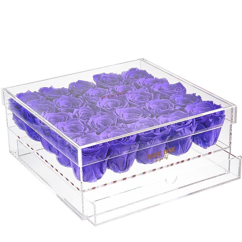25 Spring Purple Roses Jewelry Box