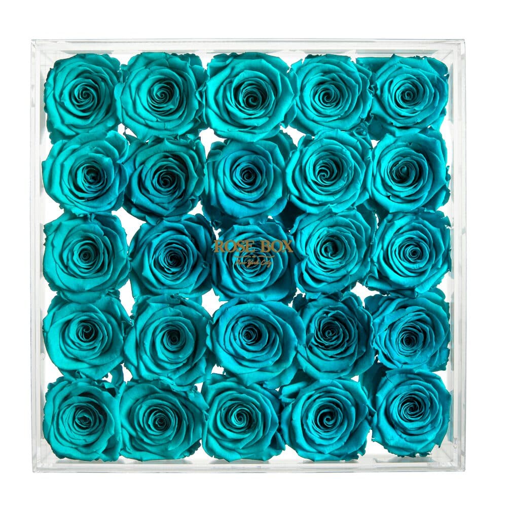 25 Turquoise Roses Jewelry Box