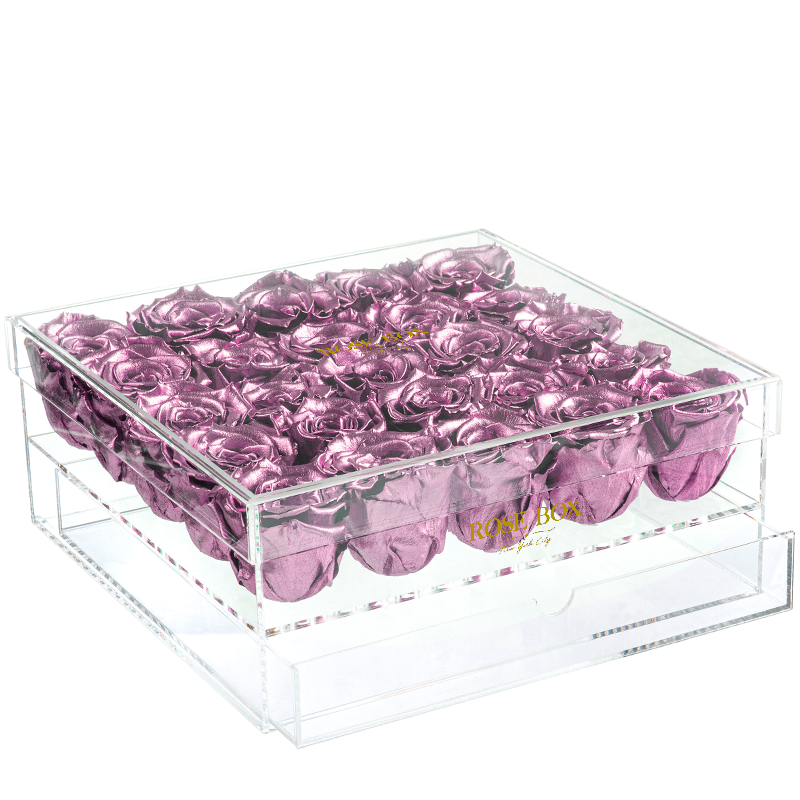 25 Metallic Rosé Roses Jewelry Box