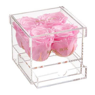 4 Pink Blush Roses Jewelry Box