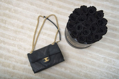 Medium Black Box with Velvet Black Roses