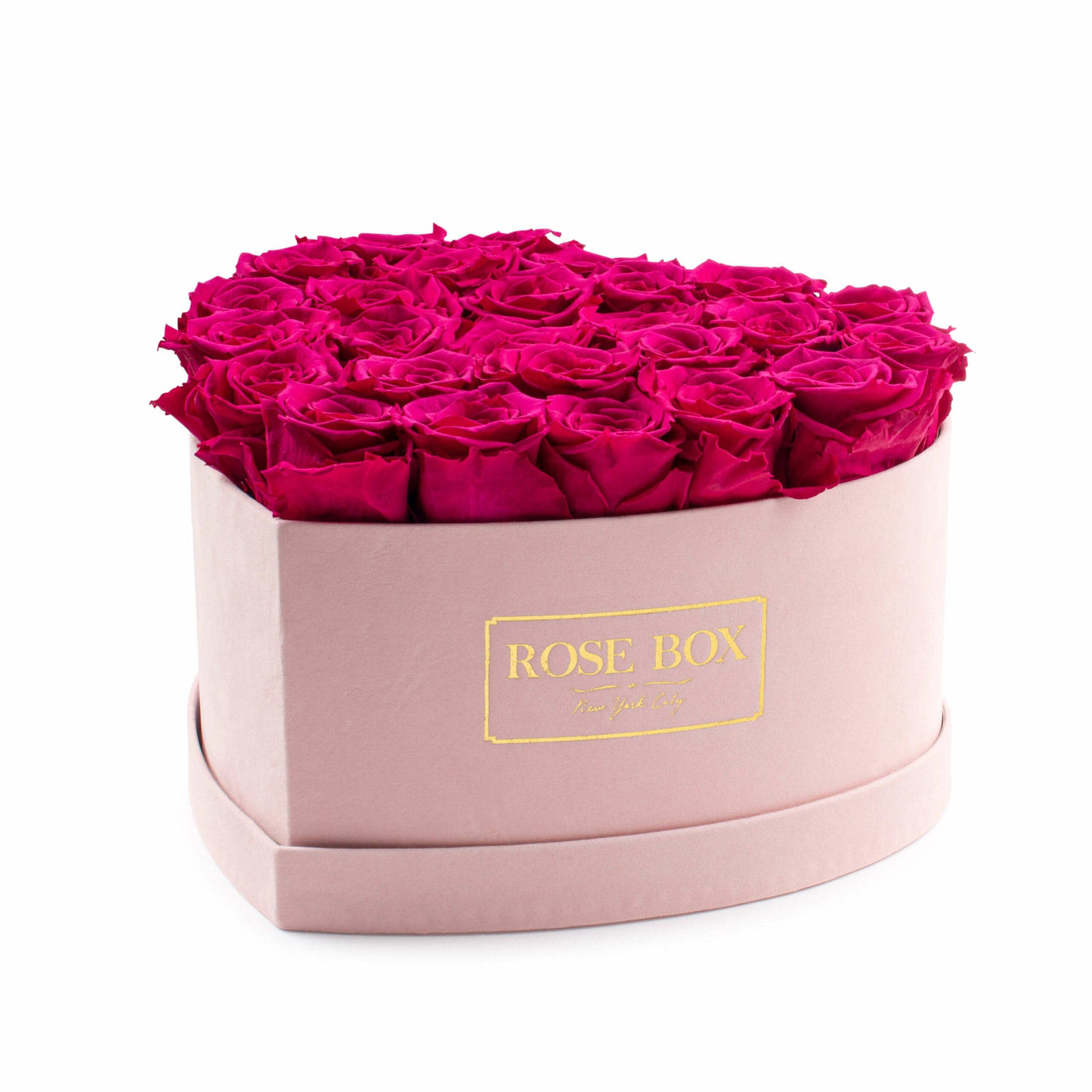 Large Pink Heart Box with Ruby Pink Roses