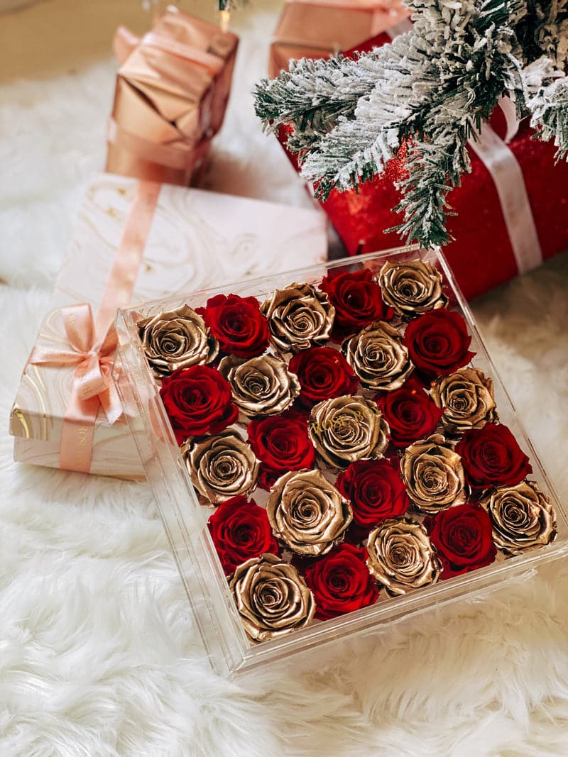 Holiday Edition 25 Red Flame and Gold Jewelry Box