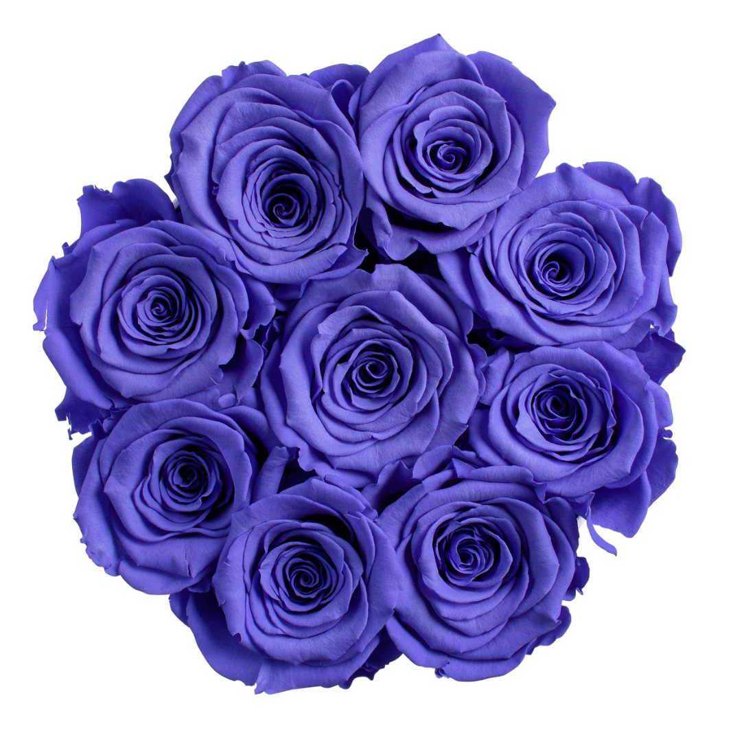 Small Black Box with Spring Purple Roses (Voucher Special)