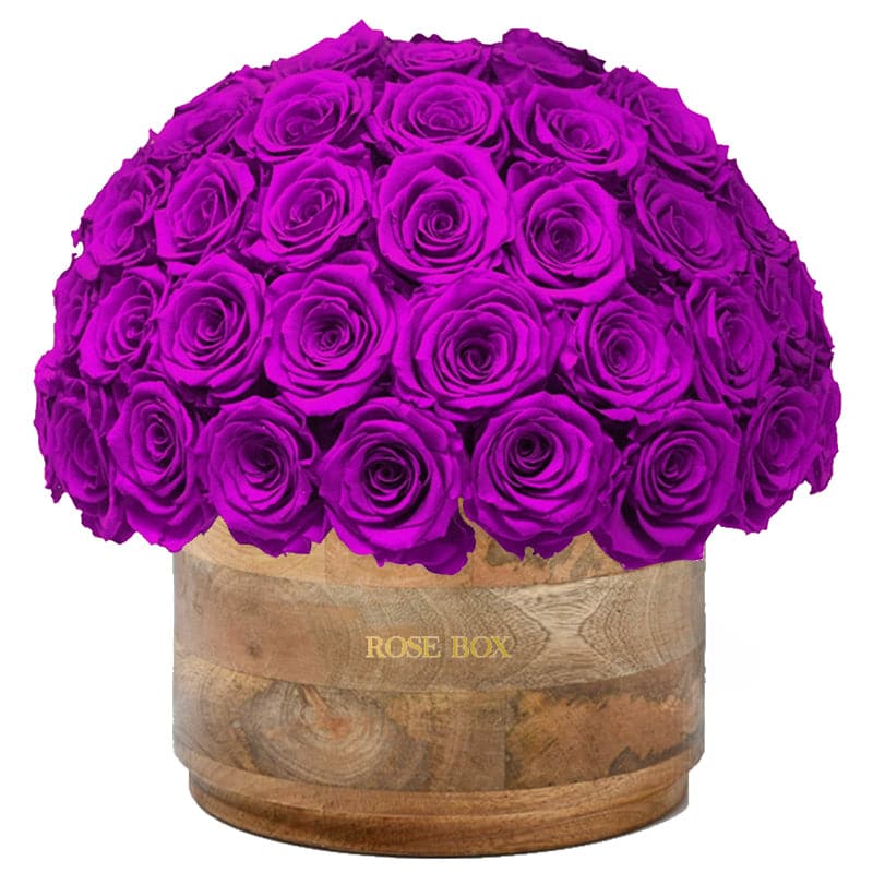 Rustic XL Half Ball with Royal Purple Roses