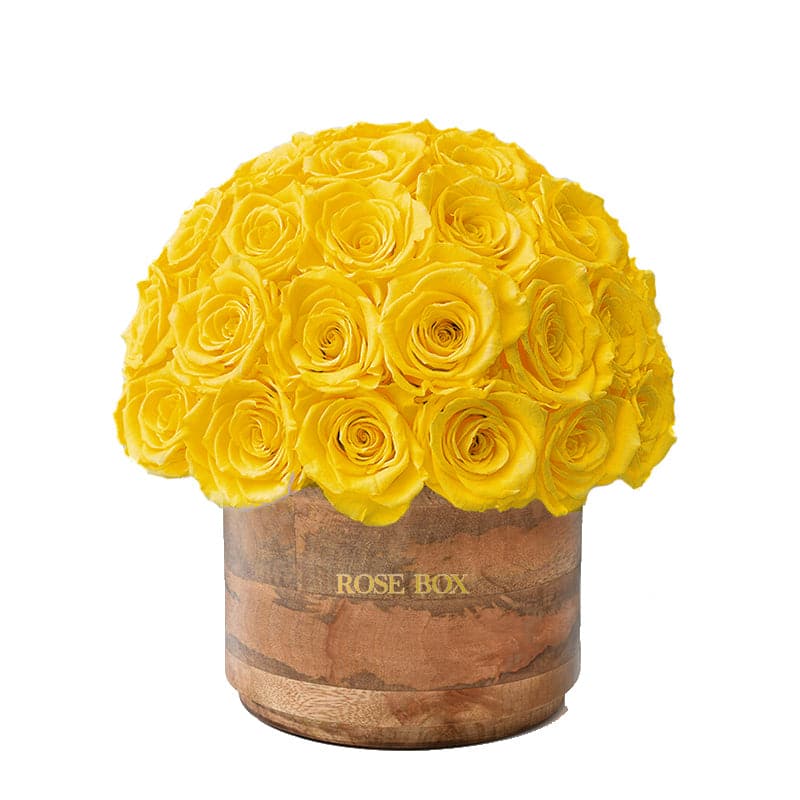 Rustic Classic Half Ball with Bright Yellow Roses