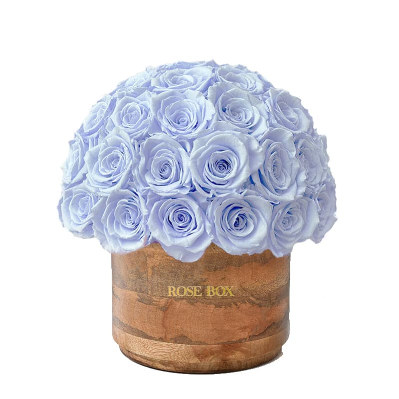 Rustic Classic Half Ball with Light Blue Roses