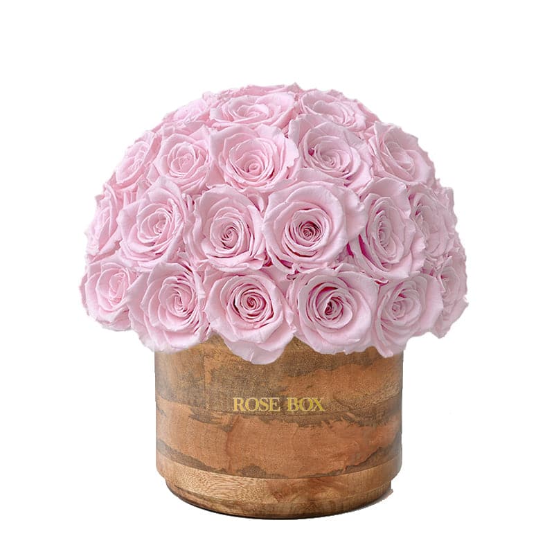 Rustic Classic Half Ball with Light Pink Roses