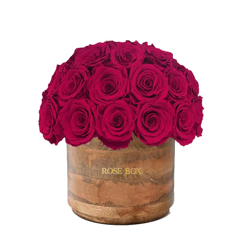 Rustic Classic Half Ball with Ruby Pink Roses