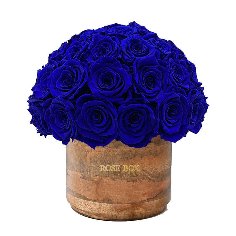 Rustic Classic Half Ball with Night Blue Roses