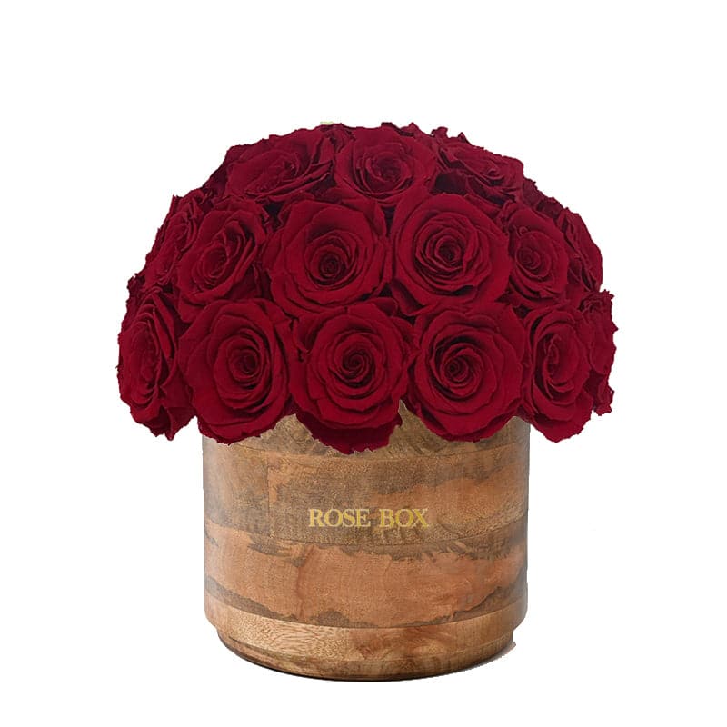Rustic Classic Half Ball with Red Wine Roses