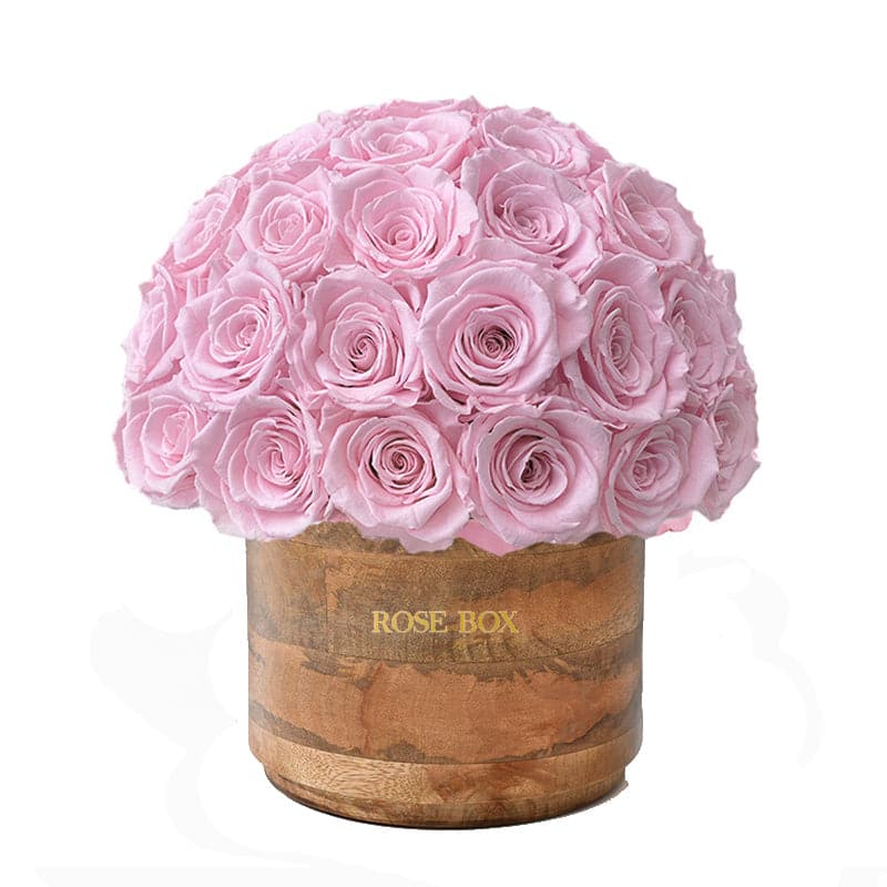 Rustic Premium Half Ball with Light Pink Roses