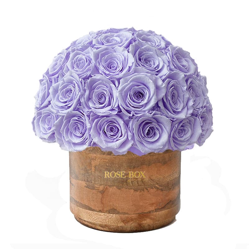 Rustic Premium Half Ball with Violet Roses