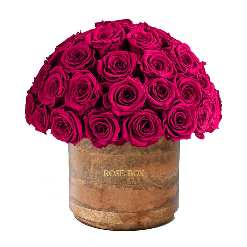 Rustic Premium Half Ball with Ruby Pink Roses