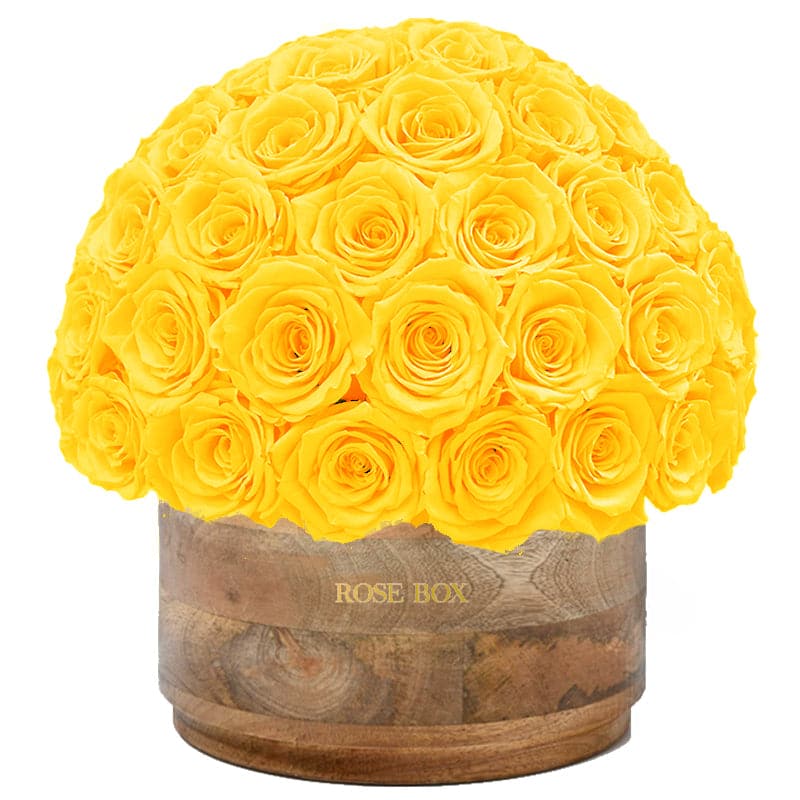 Rustic XL Half Ball with Bright Yellow Roses