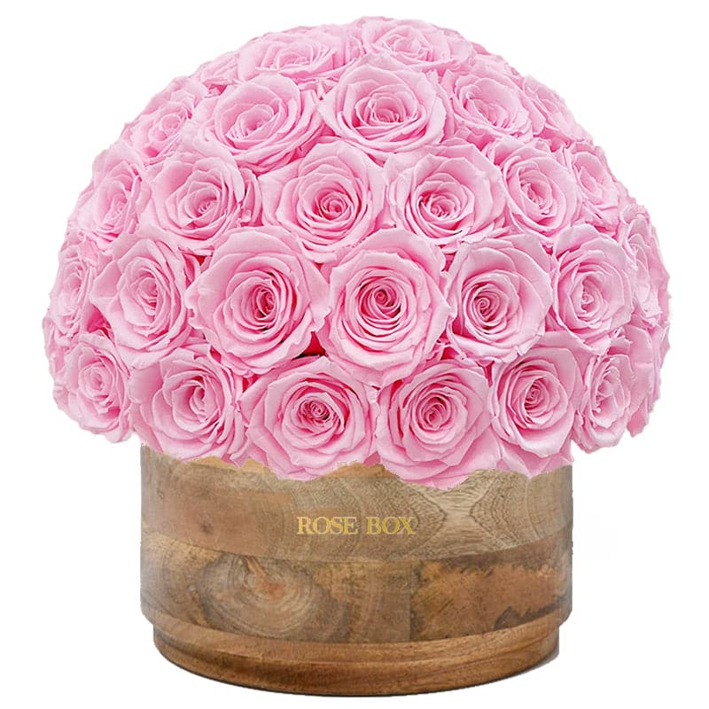 Rustic XL Half Ball with Pink Blush Roses