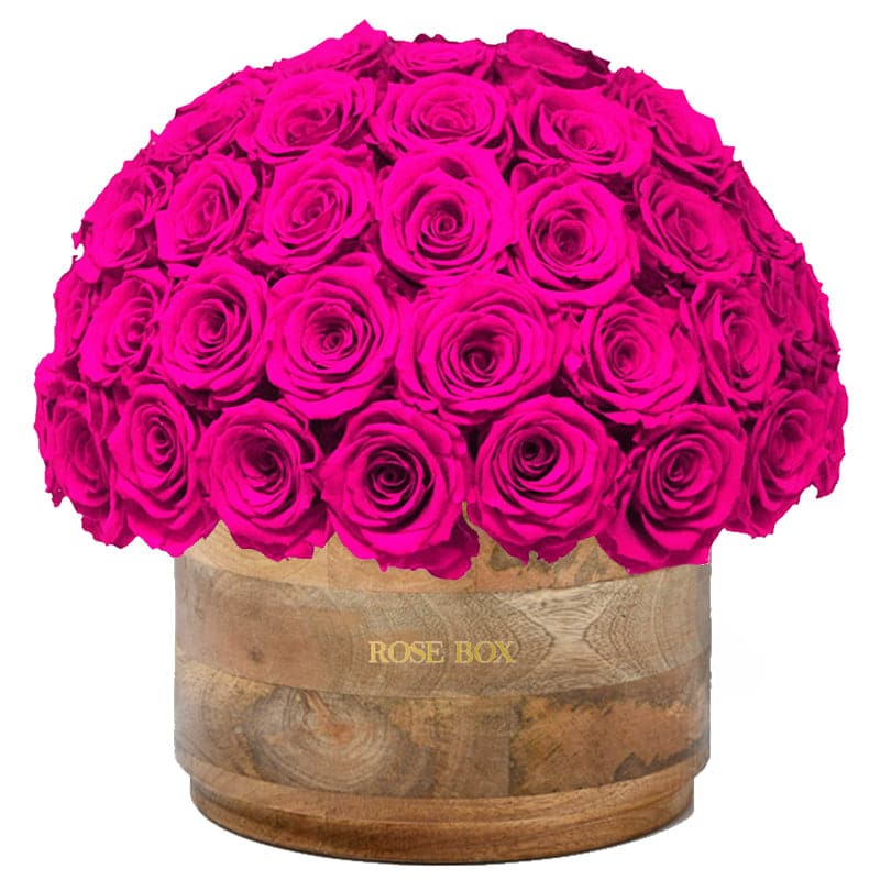 Rustic XL Half Ball with Neon Pink Roses