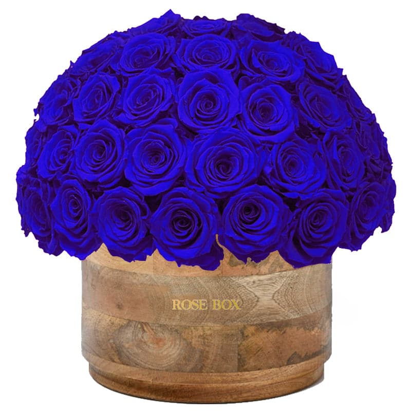Rustic XL Half Ball with Night Blue Roses