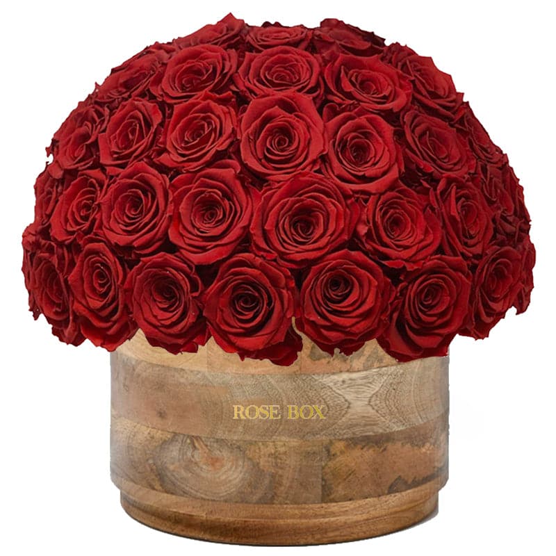 Rustic XL Half Ball with Red Wine Roses