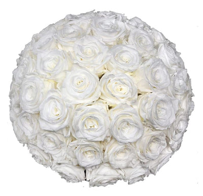 Signature White Extra Large Box with Half Ball of 80 Roses