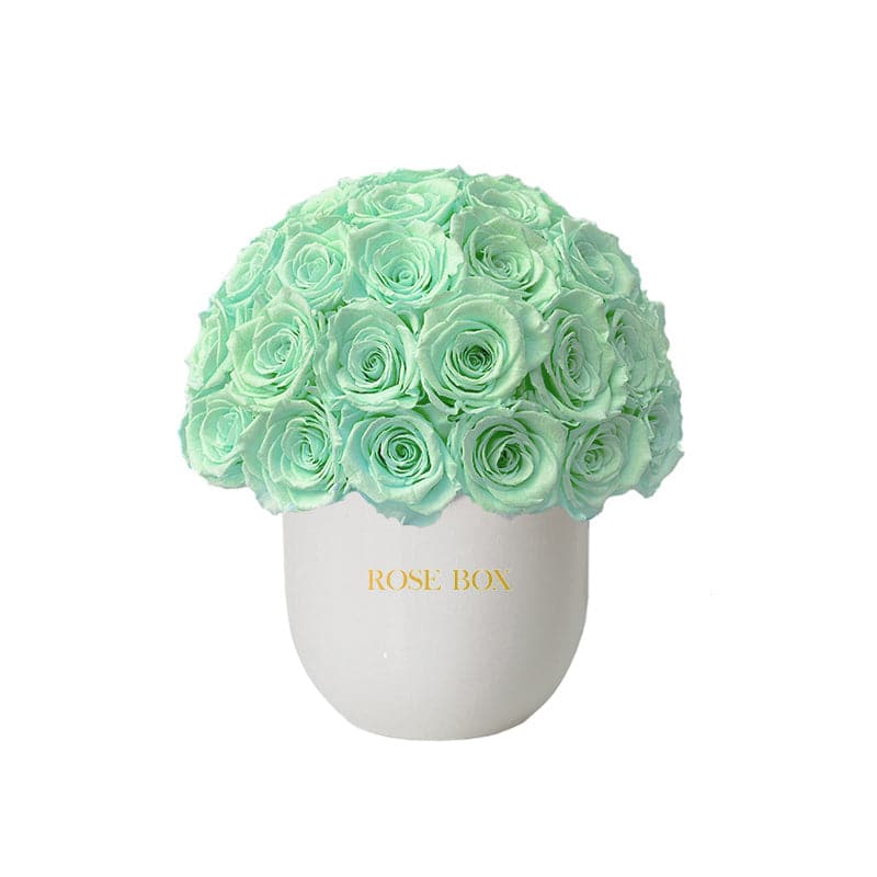 Ceramic Classic Half Ball with Light Green Roses
