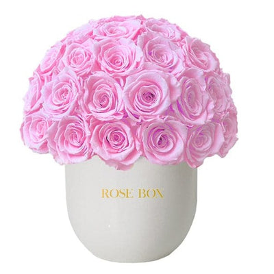 Ceramic Classic Half Ball with Pink Blush Roses