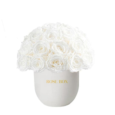 Ceramic Classic Half Ball with Pure White Roses