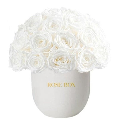 Ceramic Classic Half Ball with Pure White Roses