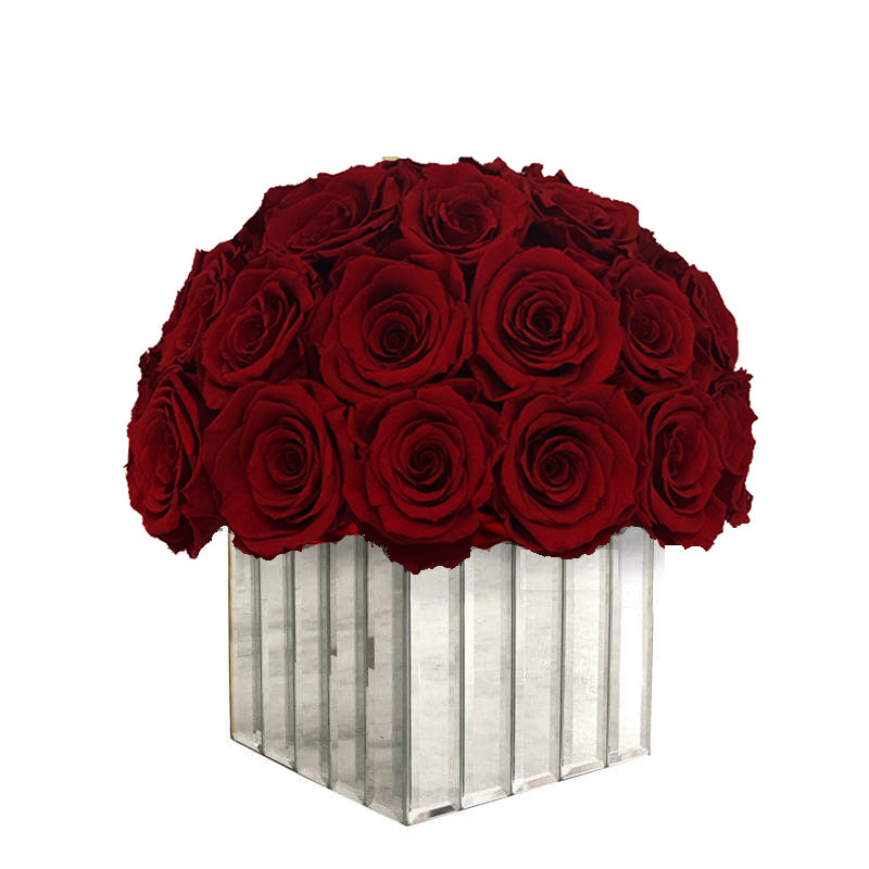 Modern Classic Half Ball with Red Wine Roses