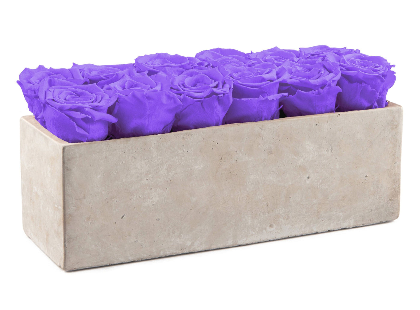 Gray Slate Centerpiece with Spring Purple Roses
