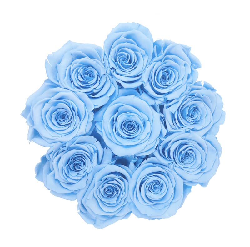 Small Pink Box with Light Blue Roses