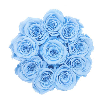 Small White Box with Light Blue Roses