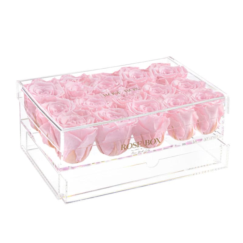 15 Light Pink Roses Jewelry Box