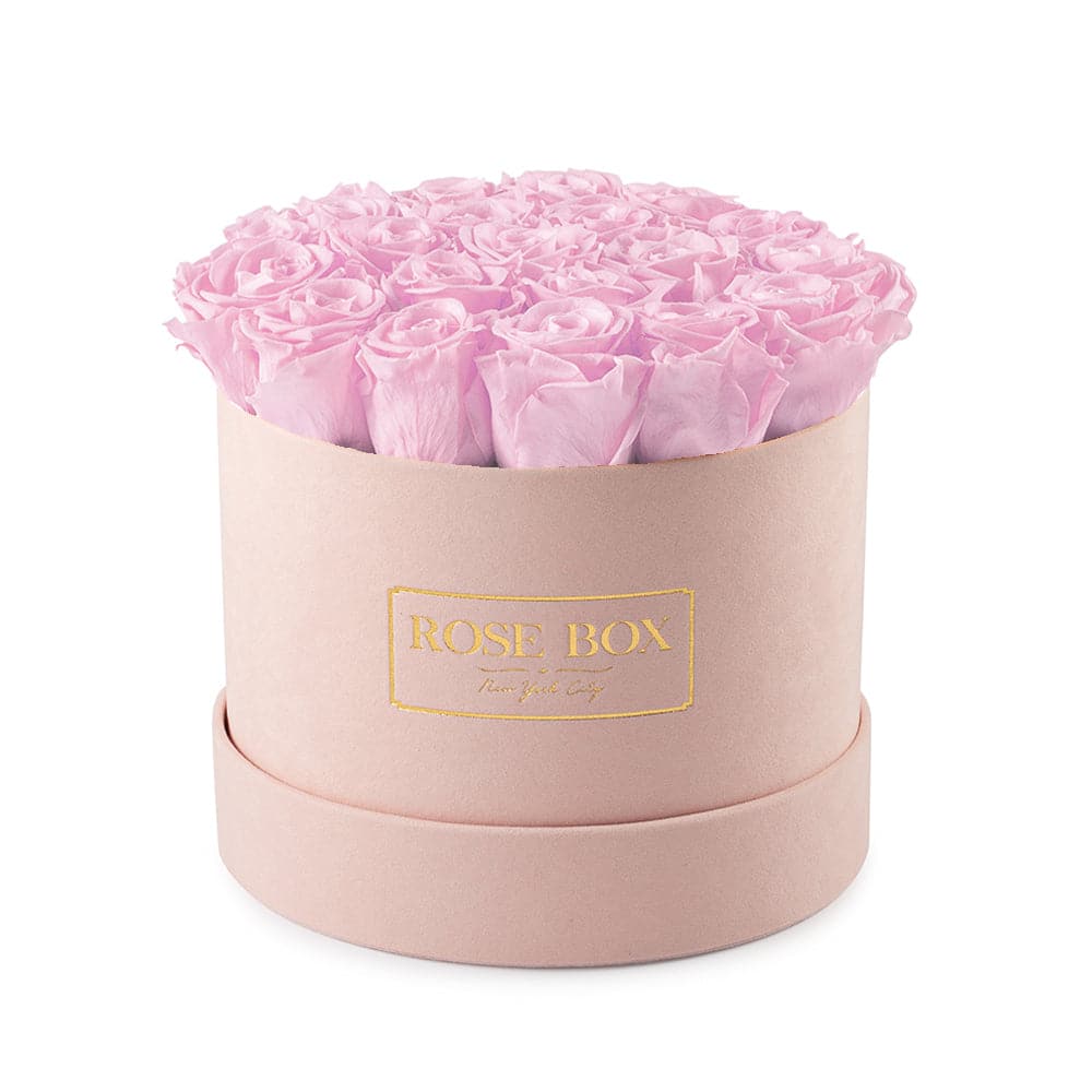 Medium Pink Box with Light Pink Roses