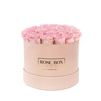 Medium Pink Box with Pink Blush Roses