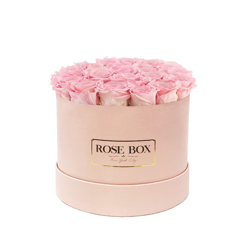 Medium Pink Box with Pink Blush Roses (Voucher Special)