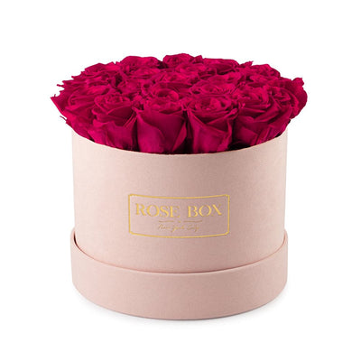 Medium Pink Box with Ruby Pink Roses