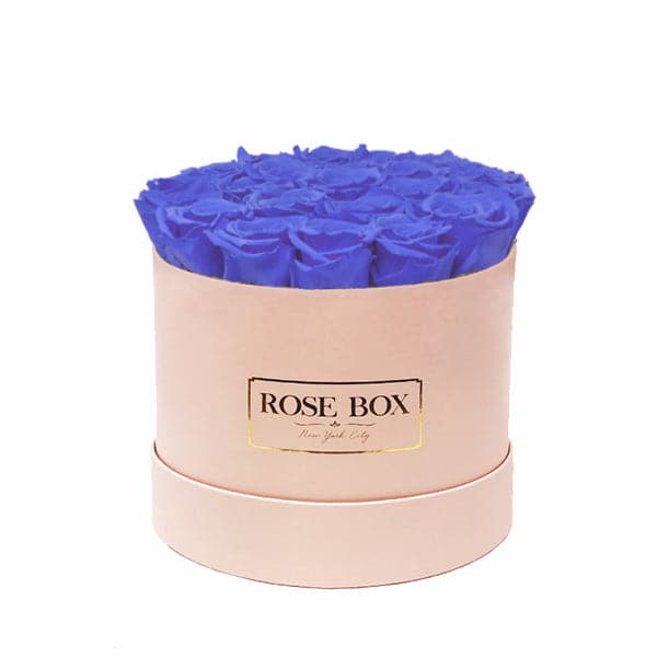 Medium Pink Box with Spring Purple Roses