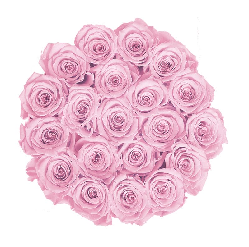 Medium White Box with Light Pink Roses