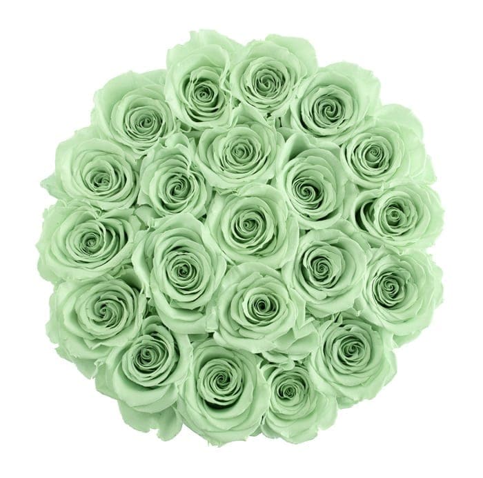 Medium White Box with Light Green Roses (Voucher Special)