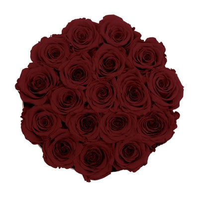 Medium Black Box with Red Wine Roses